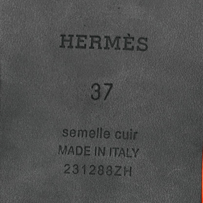 Hermes Woolskin Oran Sandals 37 Orange 8 of 9