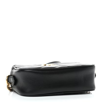 Gucci Calfskin Matelasse Mini GG Marmont Chain Shoulder Bag Black 4 of 9