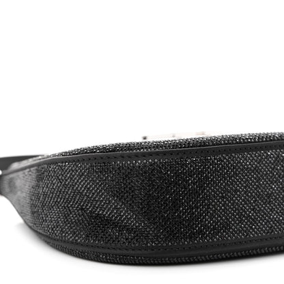 Alexander Wang Calfskin Satin Crystal Embellished Small Legacy Glitter Hobo Black 8 of 15