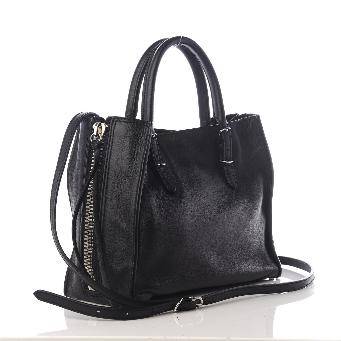 Calfskin Papier Mini A4 Tote Black