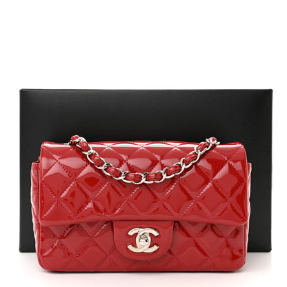 Chanel Patent Calfskin Quilted Mini Rectangular Flap Red 11 of 11