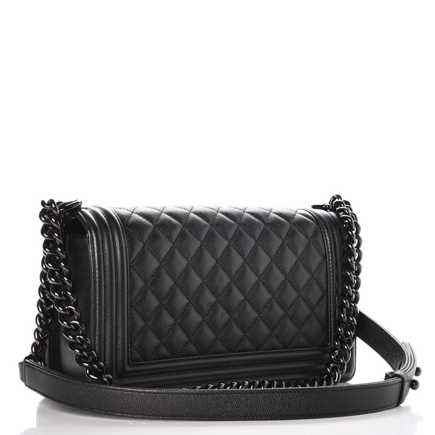 Caviar Quilted Medium Boy Flap So Black