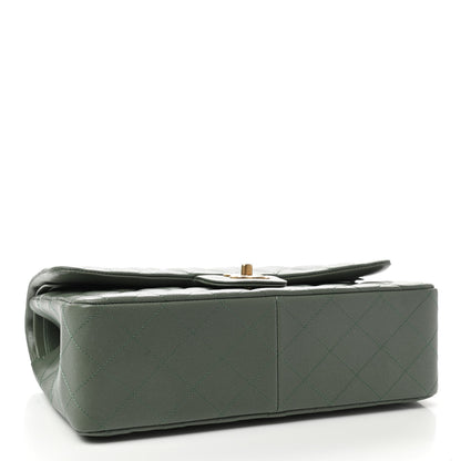 Chanel Caviar Quilted Jumbo Double Flap Dark Green 4 of 10