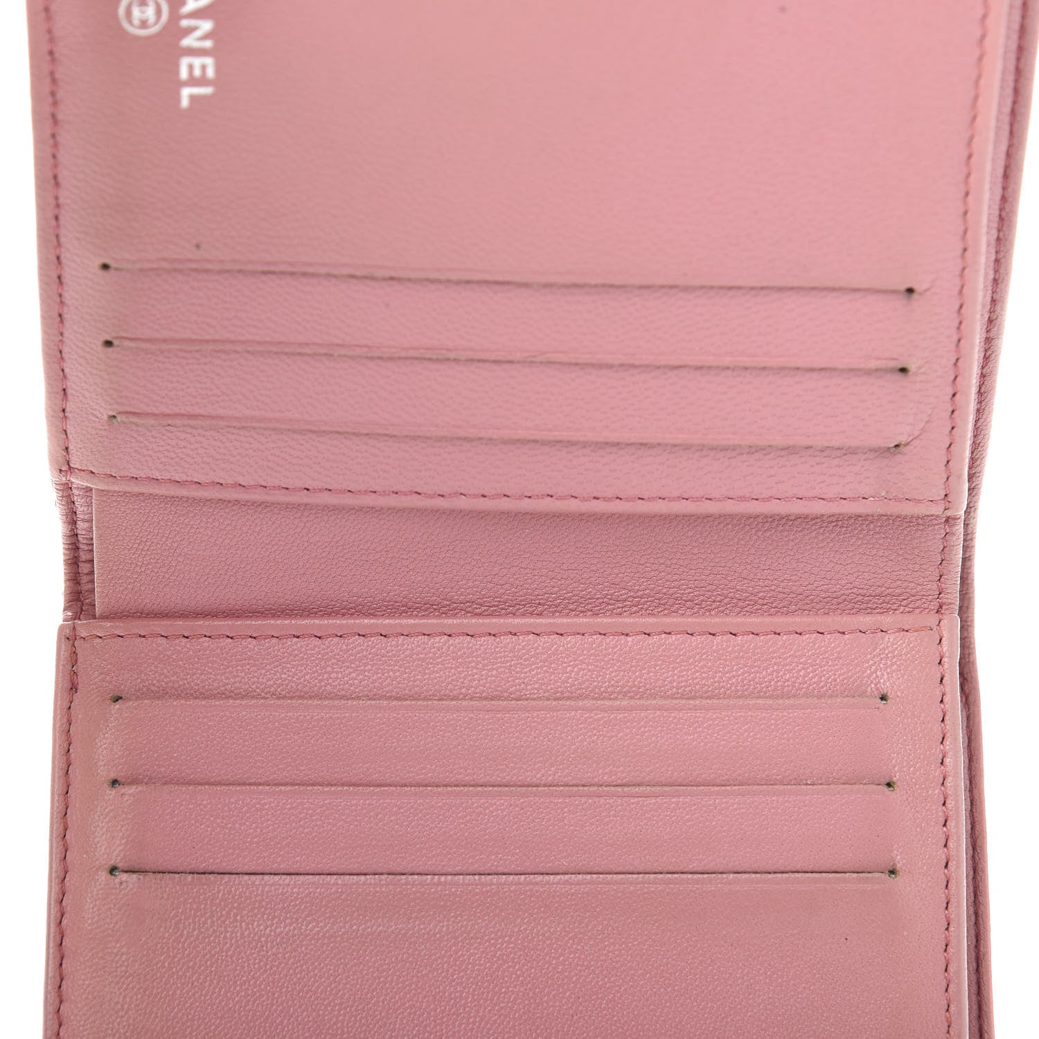 Chanel Lambskin Quilted Compact French Flap Wallet Pink 10 of 12