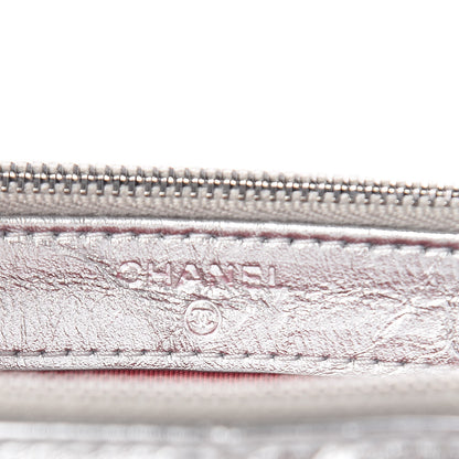 Chanel Metallic Lambskin Calfskin Quilted Small Gabrielle Clutch With Chain Silver 8 of 13