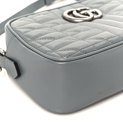 Gucci Calfskin Matelasse Aria Small GG Marmont Chain Shoulder Bag Deep Grey 10 of 11