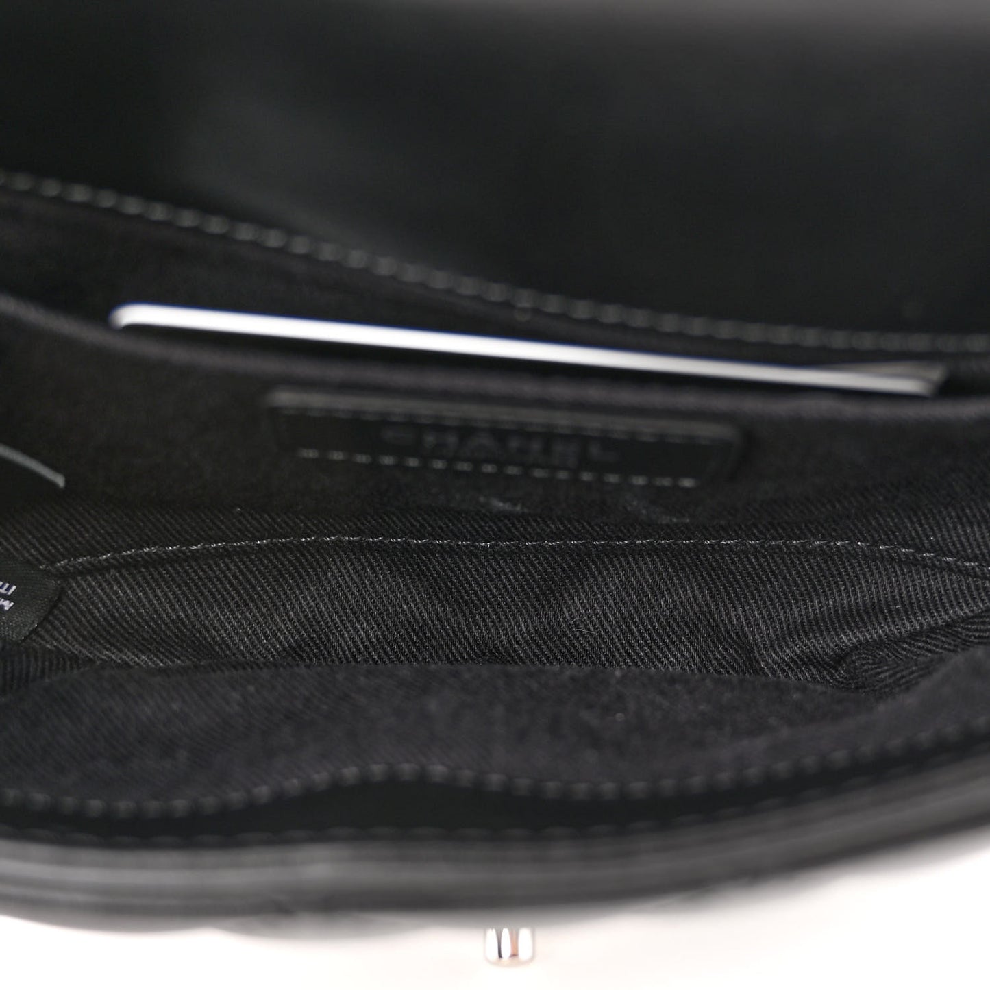 Calfskin Quilted CC Uniform Flap Belt Bag Black