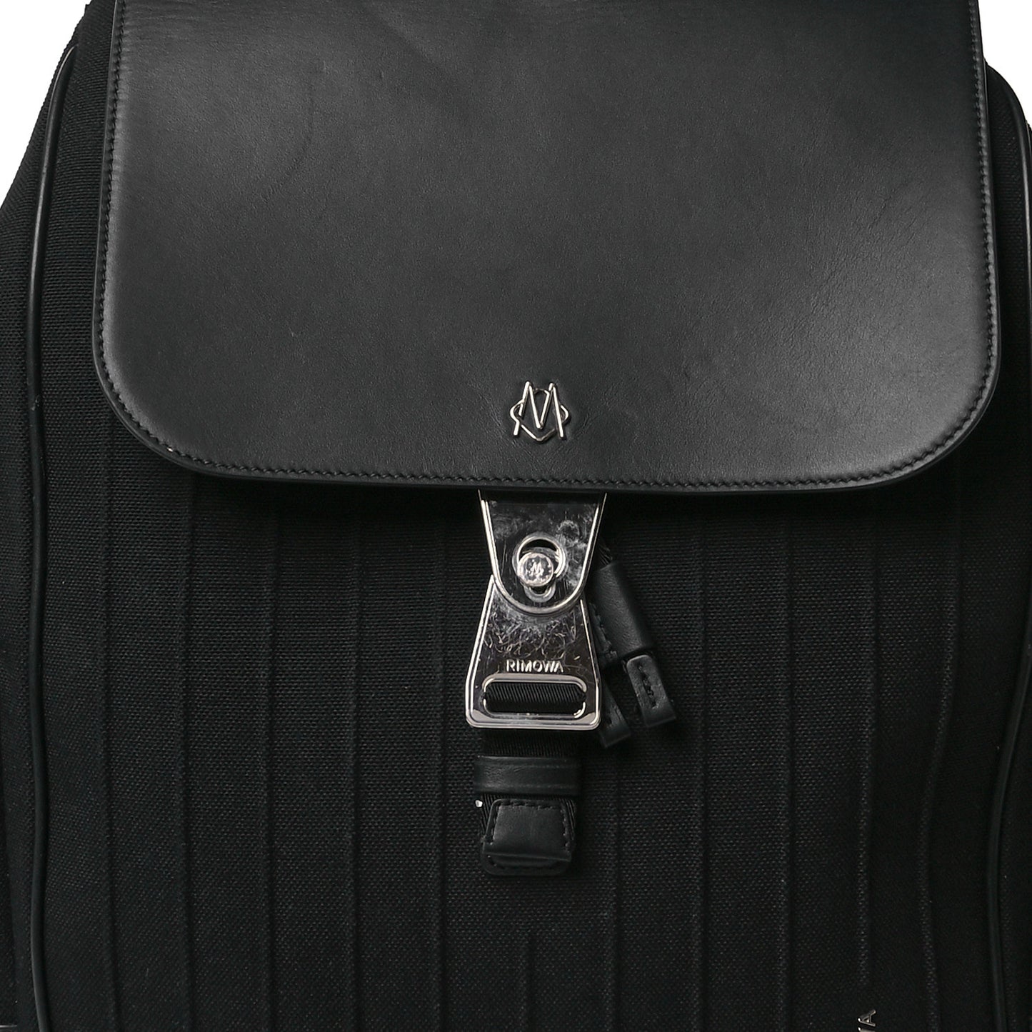 Canvas Calfskin Never Still Large Backpack Black