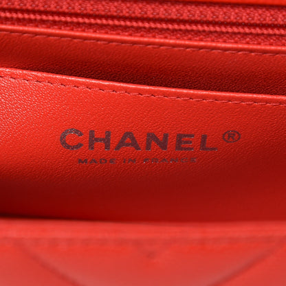 Chanel Caviar Chevron Quilted Mini Rectangular Flap Red 6 of 10