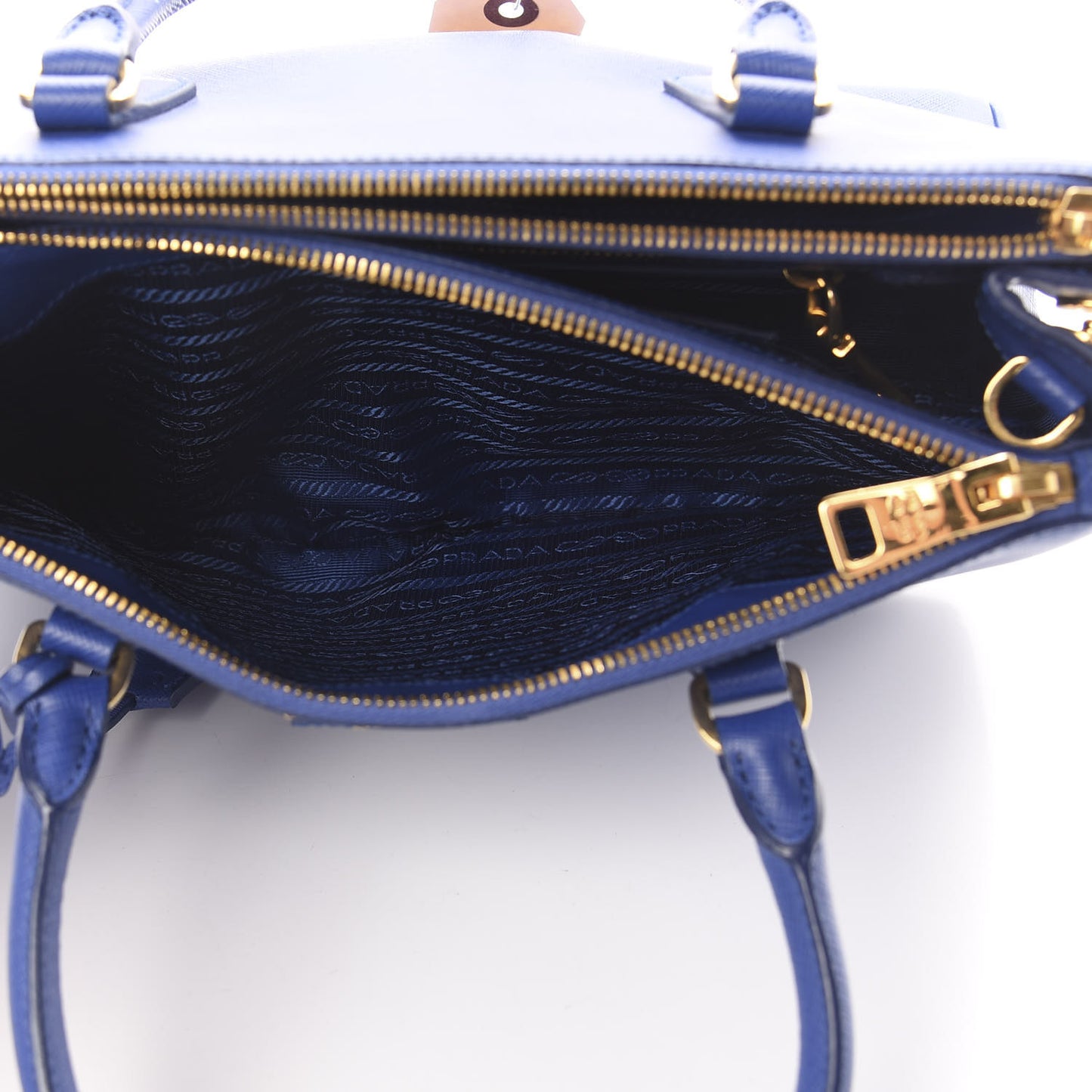 Saffiano Small Galleria Double Zip Tote Royal