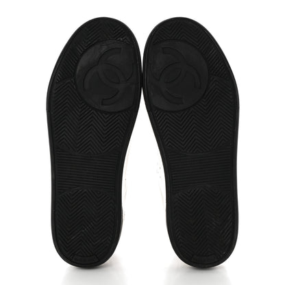 Chanel Calfskin Womens Logo Sneakers 39 Black White 5 of 11