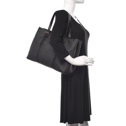 Fendi Zucchino Spalmati Vitello Tote Tobacco Black 2 of 10