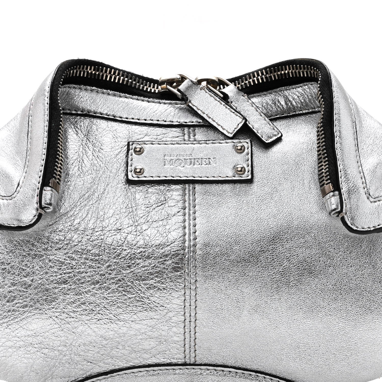 Alexander McQueen Metallic Lambskin De Manta Clutch Silver 7 of 10