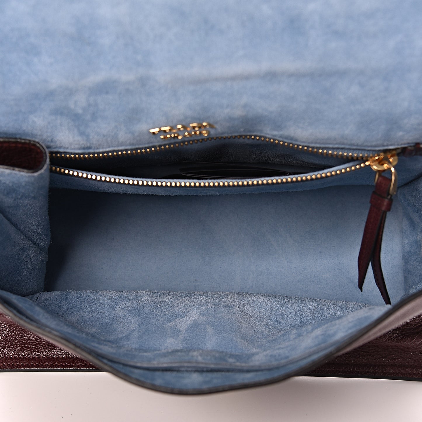 Glace Calfskin Suede Patchwork Etiquette Shoulder Bag Rubino Loto