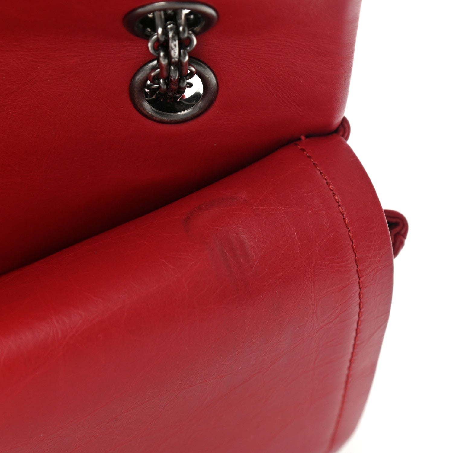 Chanel Aged Calfskin Quilted 2.55 Reissue 227 Flap Red 11 of 14