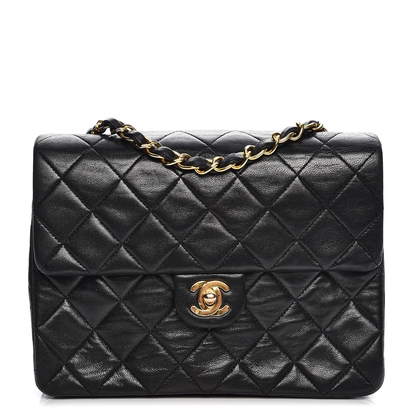 Lambskin Quilted Small Flap Black
