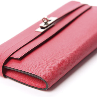 Hermes Epsom Kelly Longue Wallet Rose Extreme 6 of 12