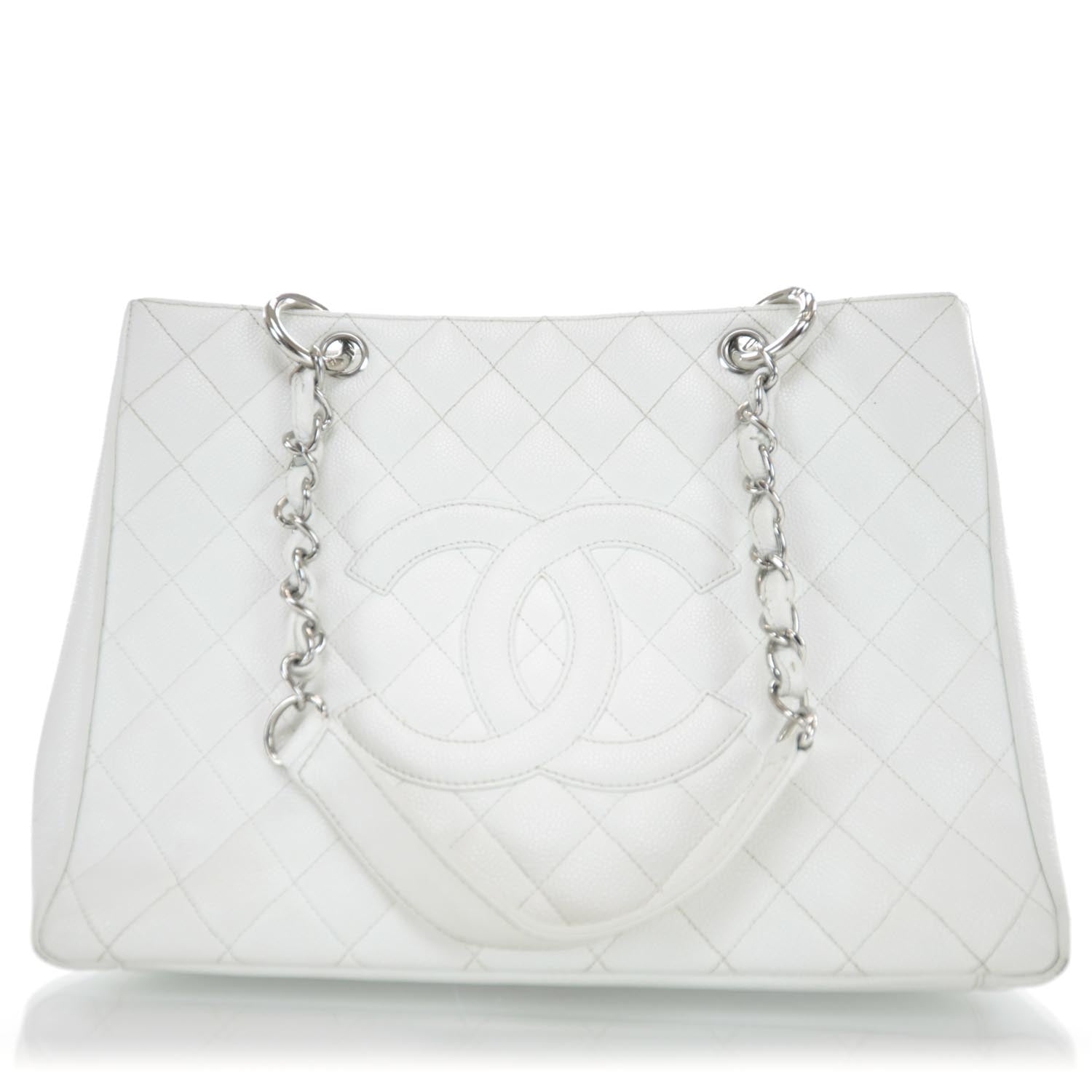 Chanel Caviar Grand Shopping Tote GST White 1 of 10