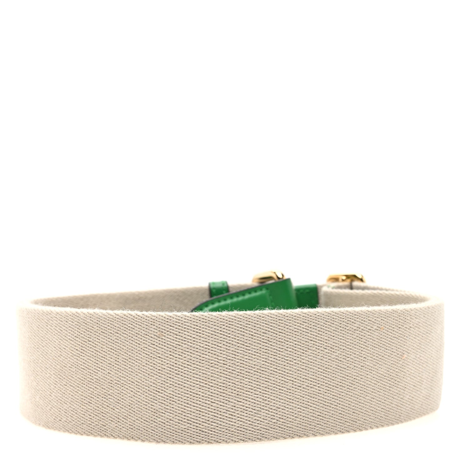 Gucci Canvas Shoulder Strap Green Beige 2 of 3