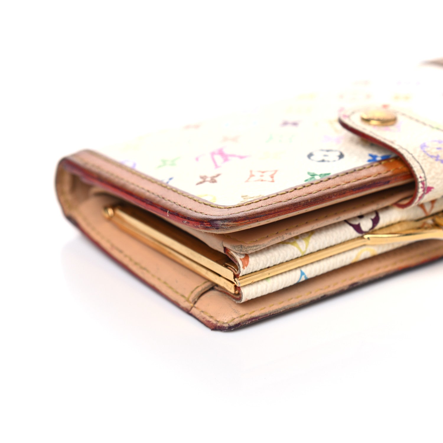 Louis Vuitton Monogram Multicolor French Purse Wallet White 14 of 17