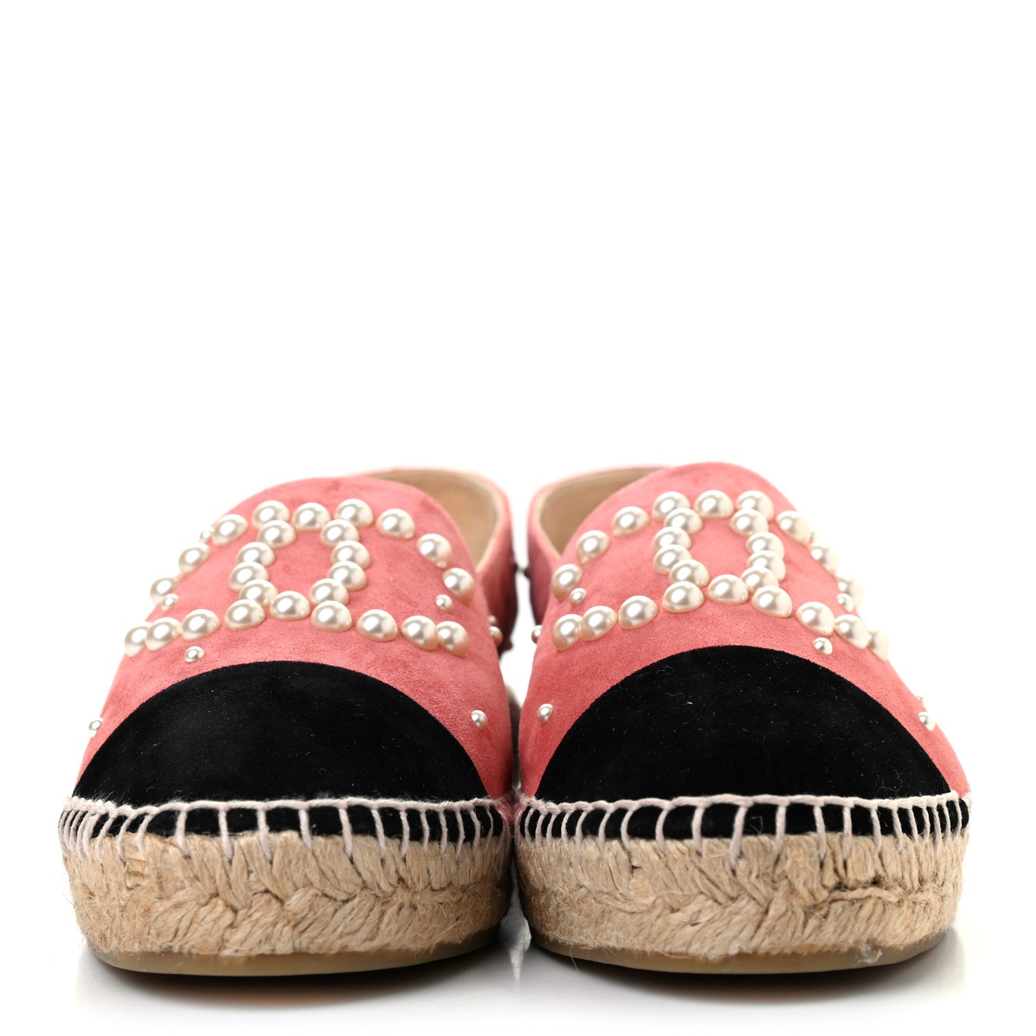 Chanel Suede Pearl CC Espadrilles 39 Pink 2 of 7