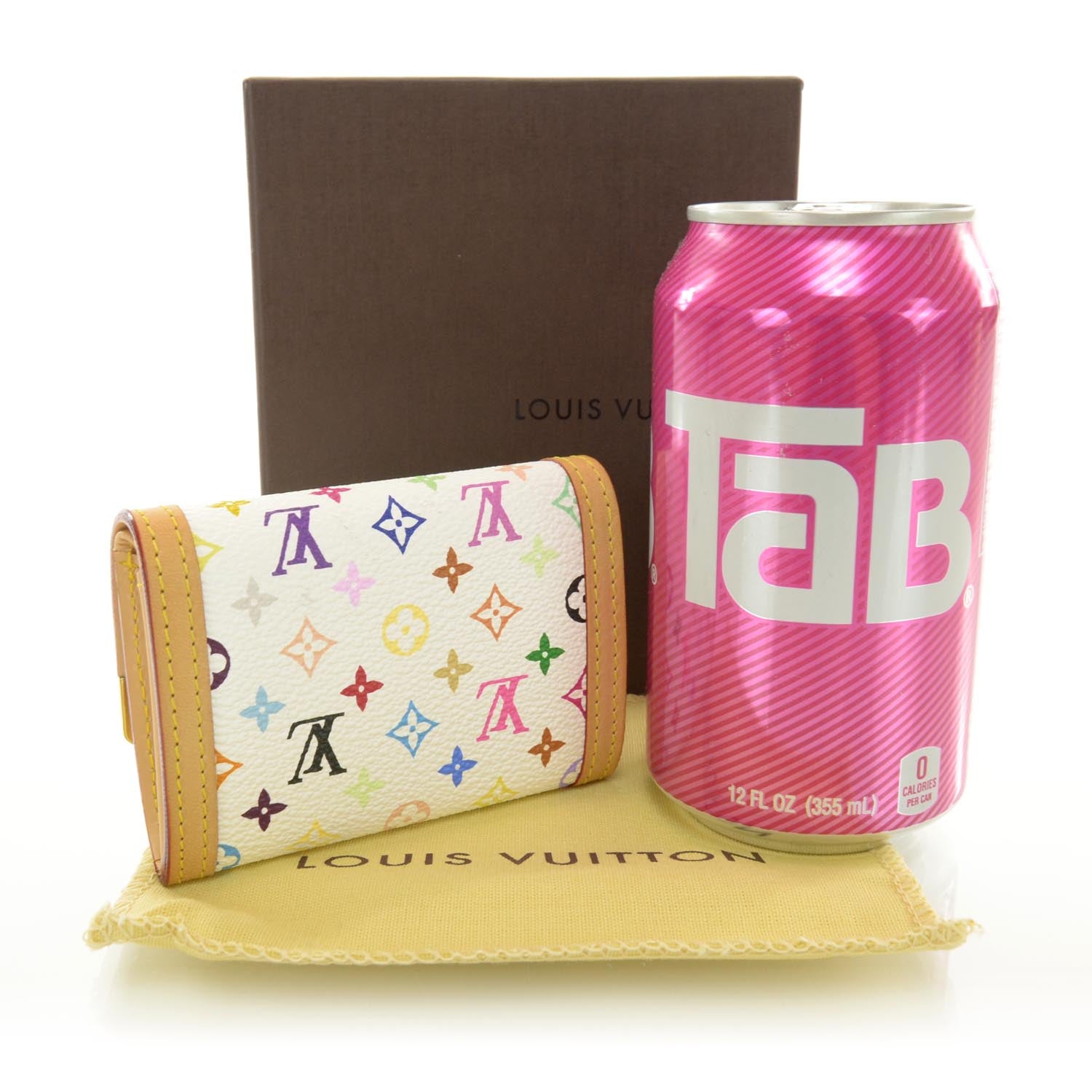 Louis Vuitton Monogram Multicolor Porte-Monnaie Plat Coin Purse White 2 of 7
