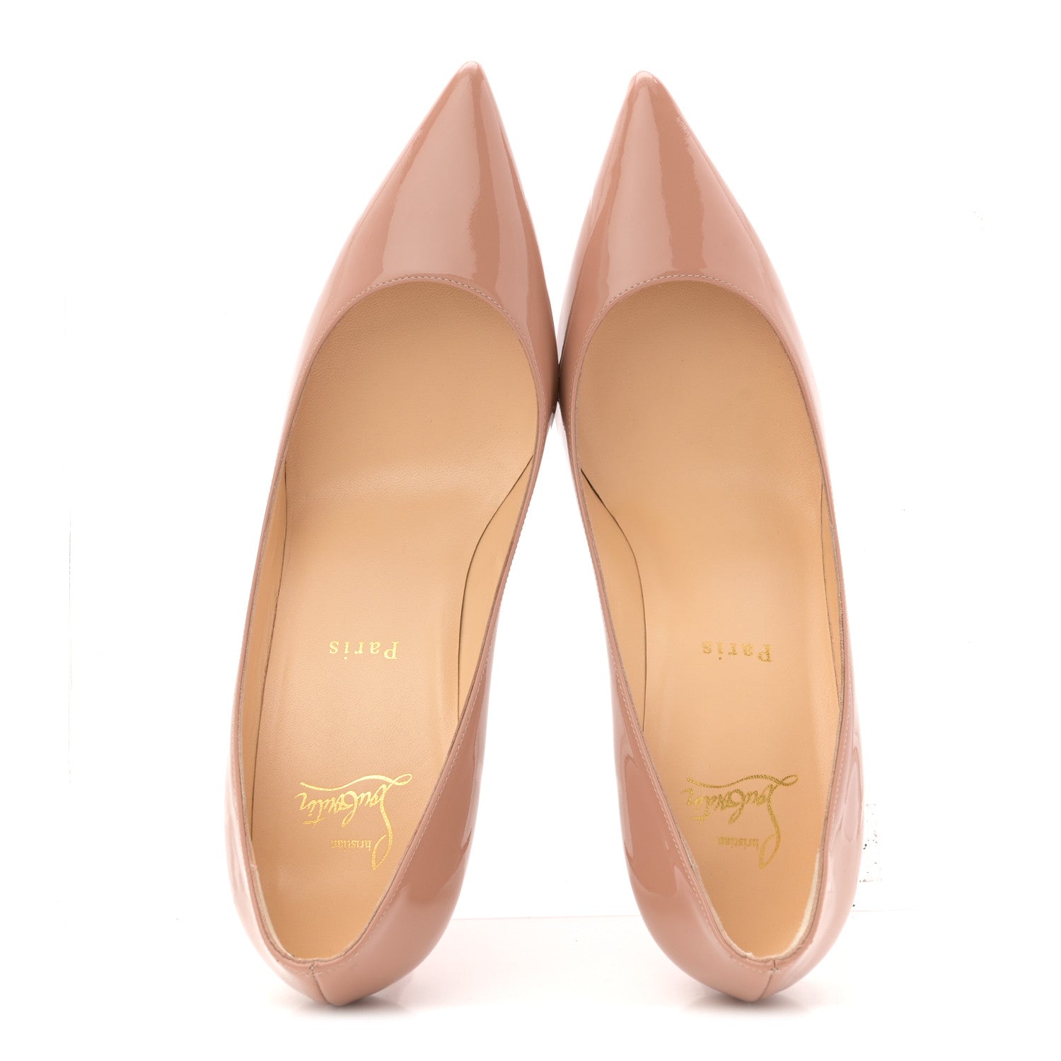 Christian Louboutin Patent Kate 70 Pumps 38.5 Nude 2 of 10