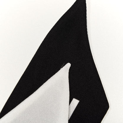 Chanel Silk Logo Slim Bandeau Scarf Black White 4 of 4