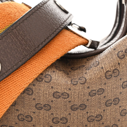 Gucci GG Supreme Monogram Textured Calfskin Web Mini Attache Hobo Beige Ebony New Acero 8 of 11