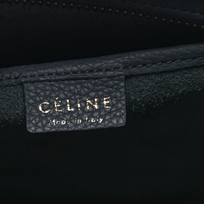 Celine Drummed Calfskin Nano Luggage Petrol 6 of 11