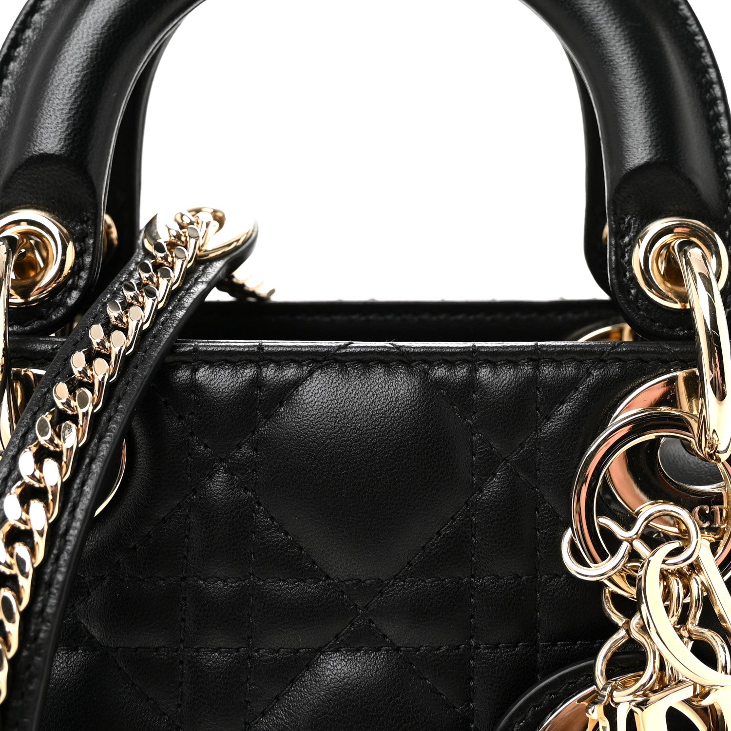 Christian Dior Lambskin Cannage Mini Lady Dior Black 7 of 10