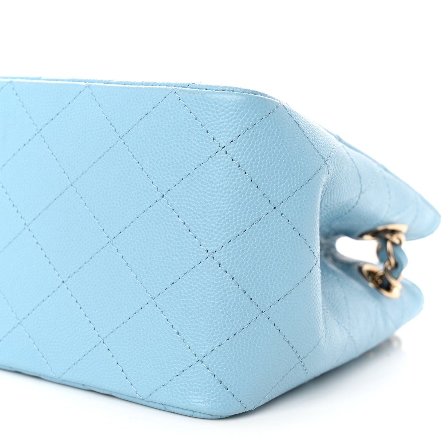 Caviar Quilted Mini Bucket Bag Blue