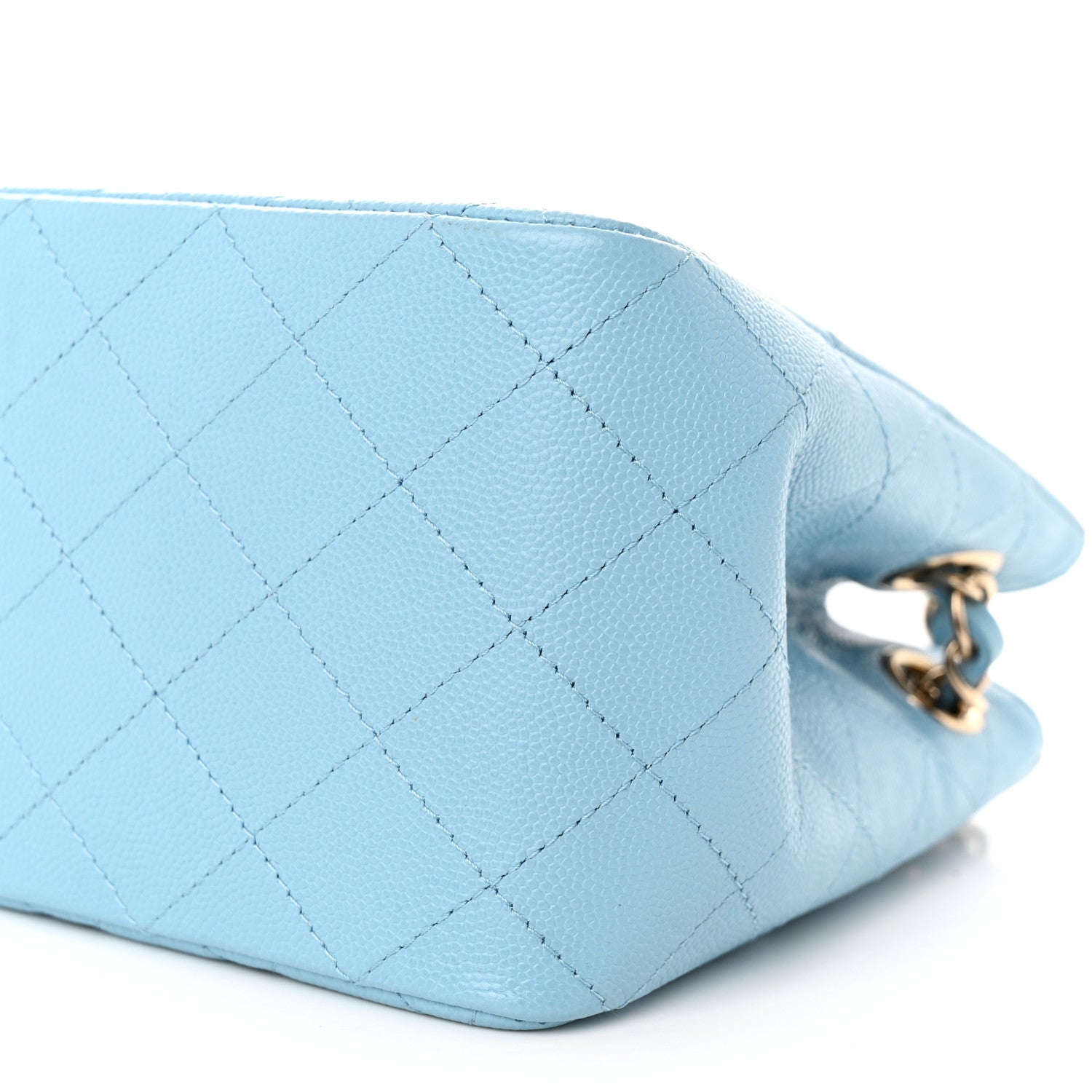Chanel Caviar Quilted Mini Bucket Bag Blue 10 of 11