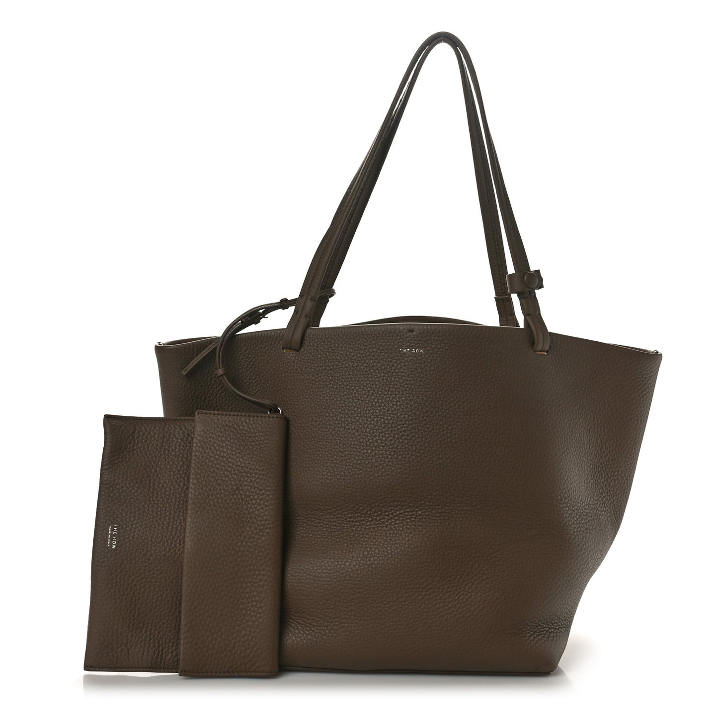 Grained Calfskin Park Tote Three Dark Taupe