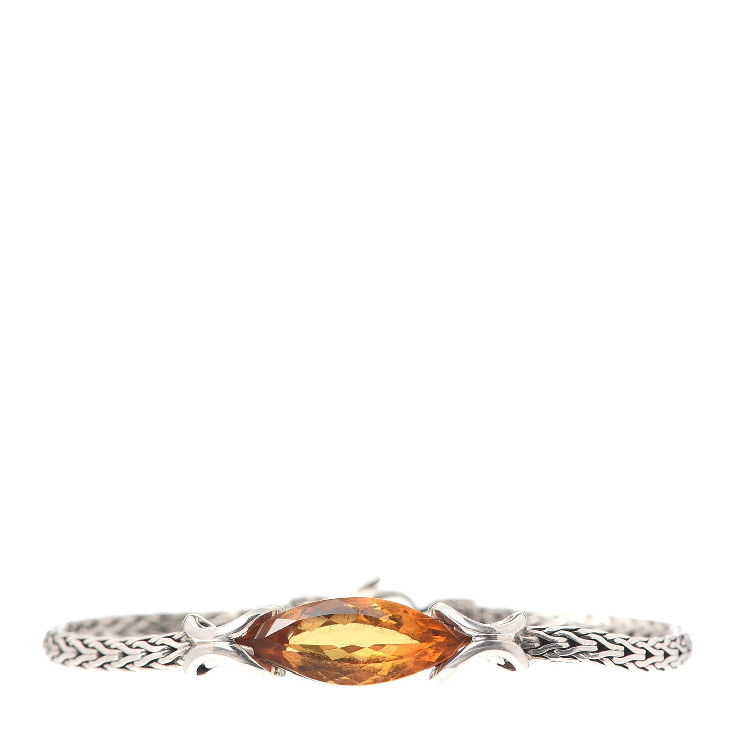 Sterling Silver Citrine Asli Classic Chain Link Station Bracelet