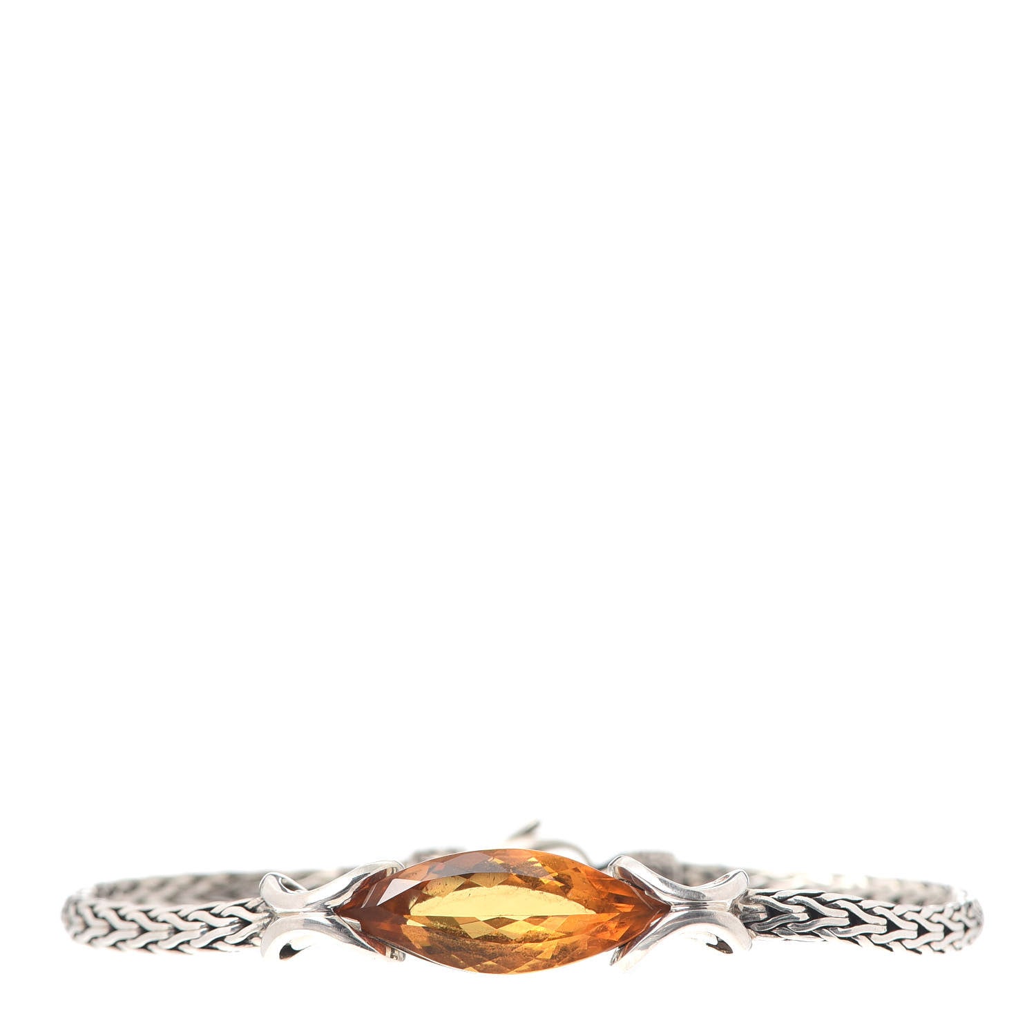 John Hardy Sterling Silver Citrine Asli Classic Chain Link Station Bracelet 1 of 5