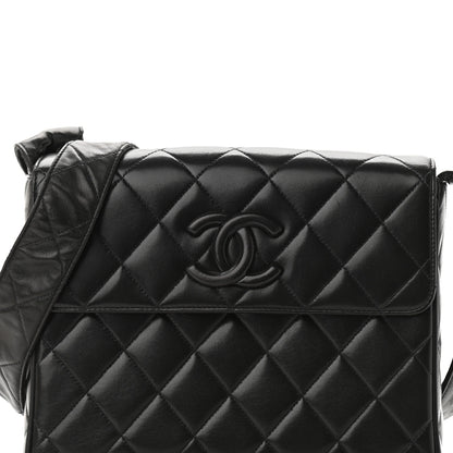 Chanel Lambskin Quilted CC Single Flap Shoulder Bag Black 7 of 11