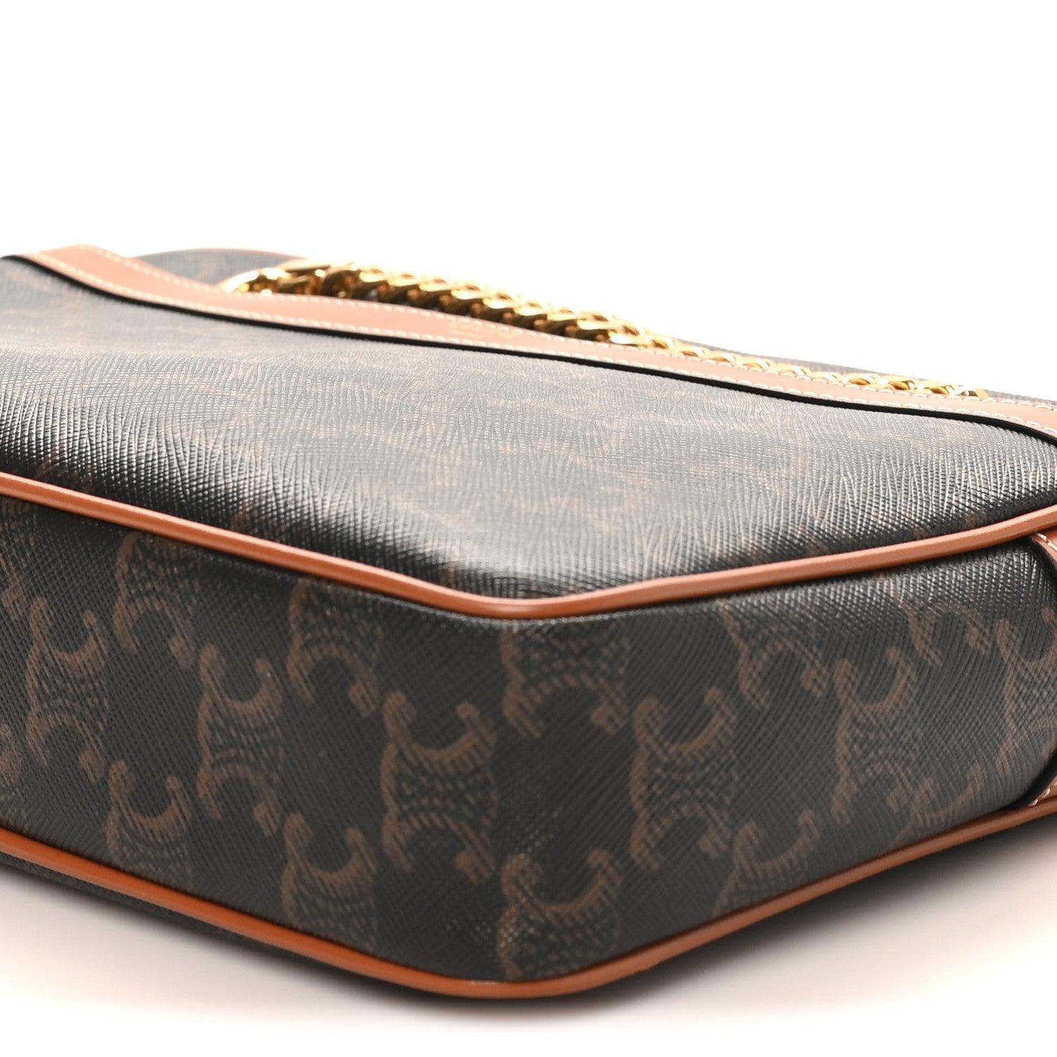 Celine Triomphe Canvas Calfskin Medium Patapans Tan 8 of 8