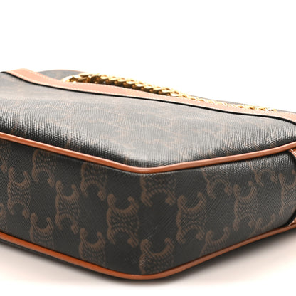 Celine Triomphe Canvas Calfskin Medium Patapans Tan 8 of 8