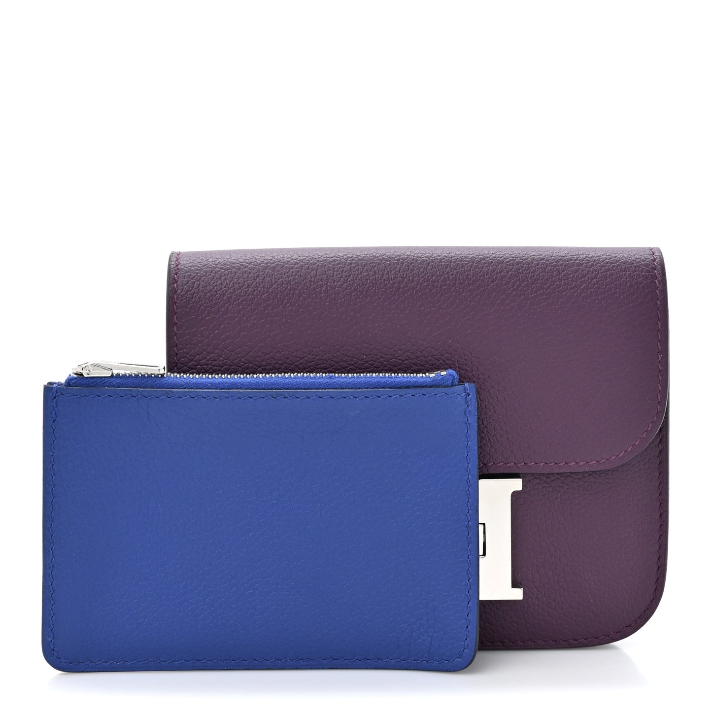 Evercolor Bi-Color Constance Slim Wallet Cassis Bleu Royale