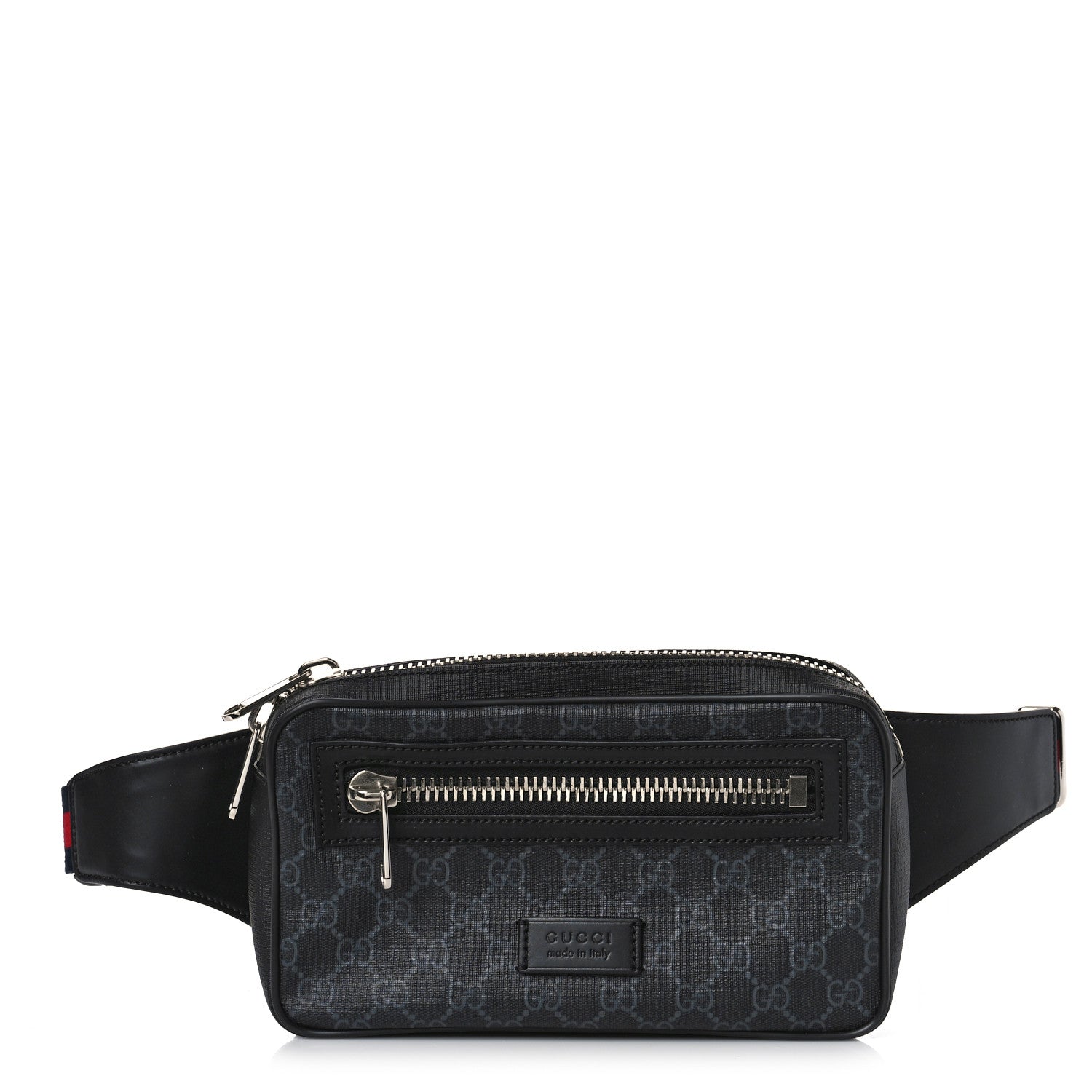 Gucci Soft GG Supreme Monogram Web Belt Bag Black Grey 1 of 9