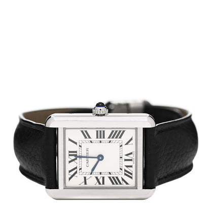 Cartier Stainless Steel Calfskin 24mm Tank Solo Quartz Watch 2 of 4