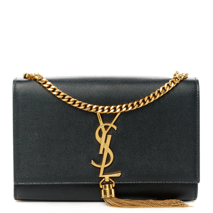 Saint Laurent Grain De Poudre Small Classic Monogram Kate Tassel Satchel Black 1 of 11