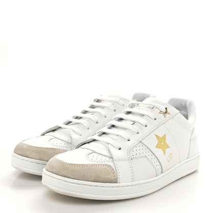 Christian Dior Calfskin Suede Dior Star Low Top Sneakers 38.5 White Gold 3 of 10