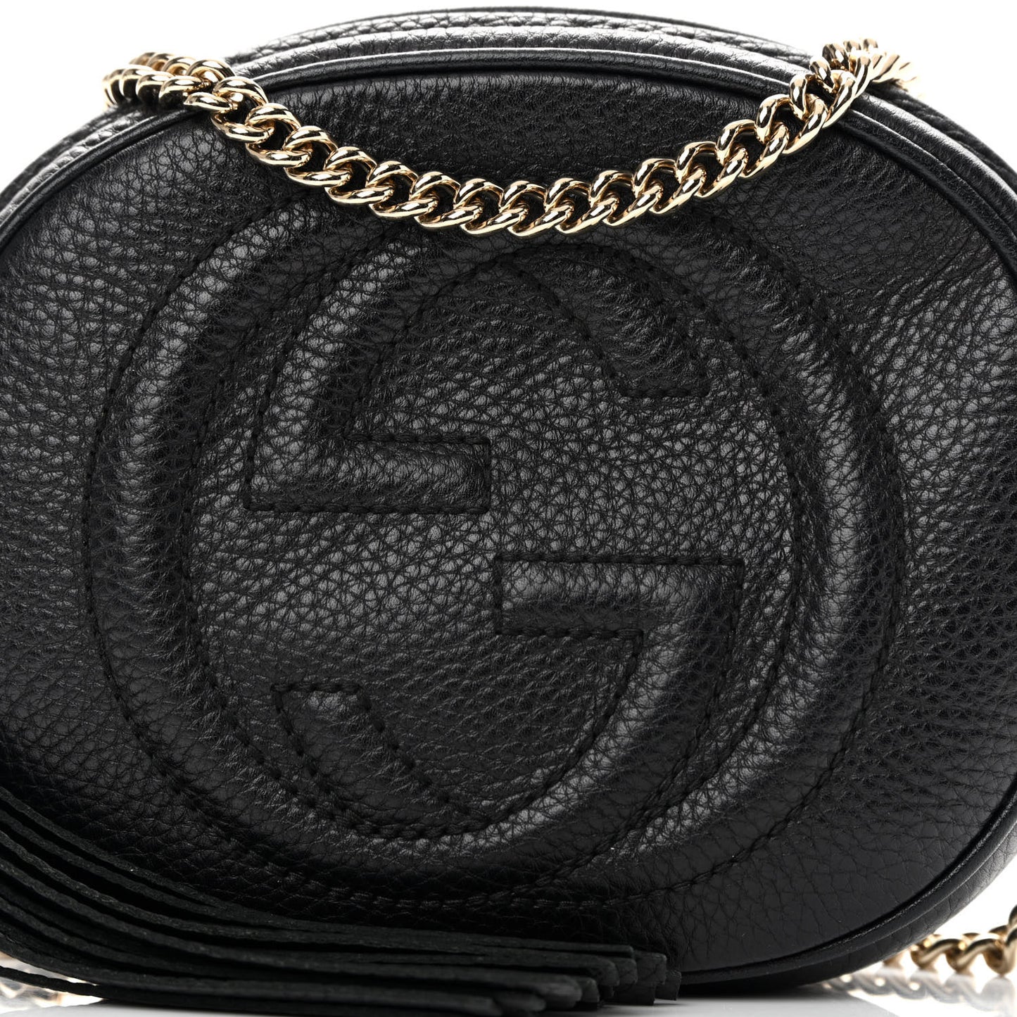 Pebbled Calfskin Mini Soho Chain Bag Black