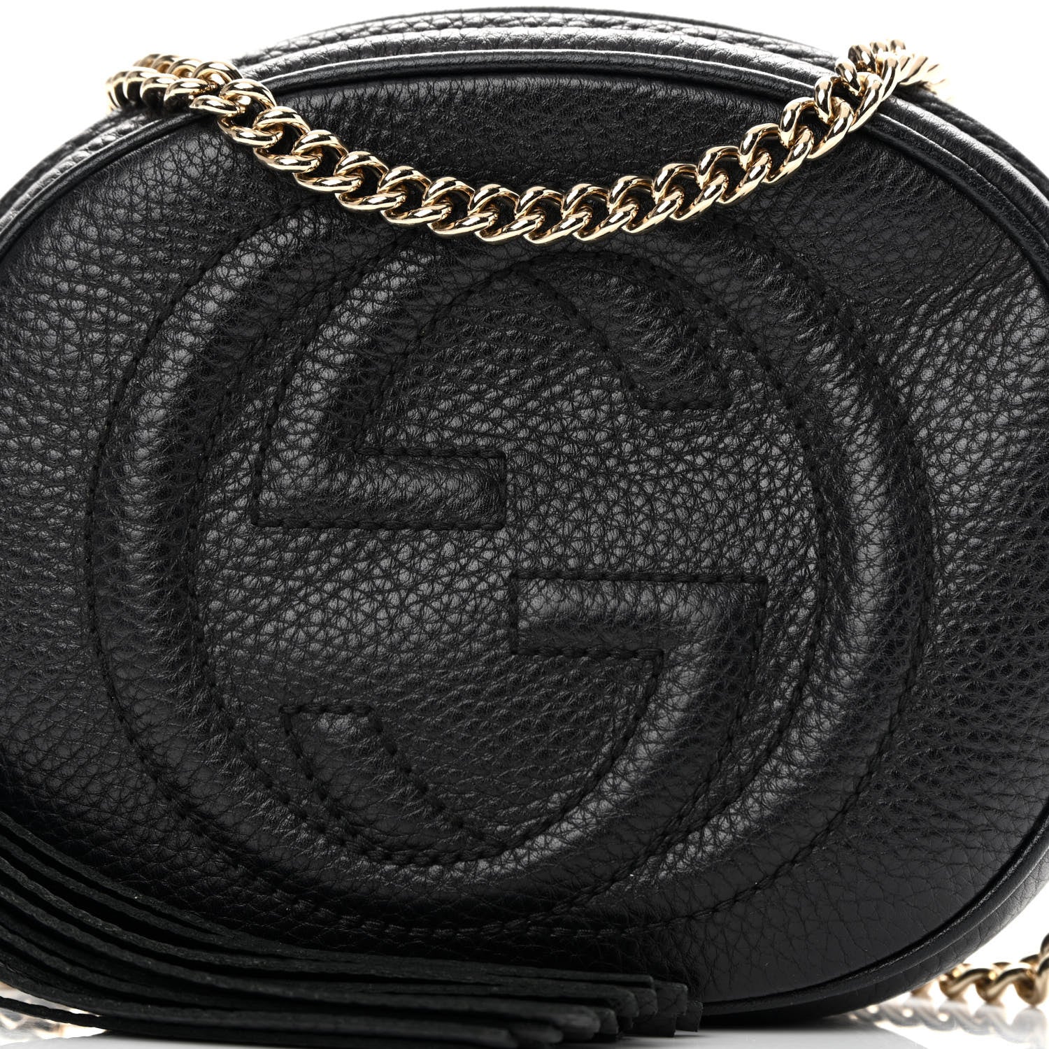 Gucci Pebbled Calfskin Mini Soho Chain Bag Black 8 of 14