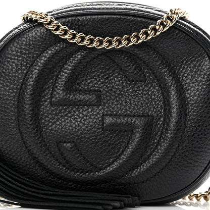 Gucci Pebbled Calfskin Mini Soho Chain Bag Black 8 of 14