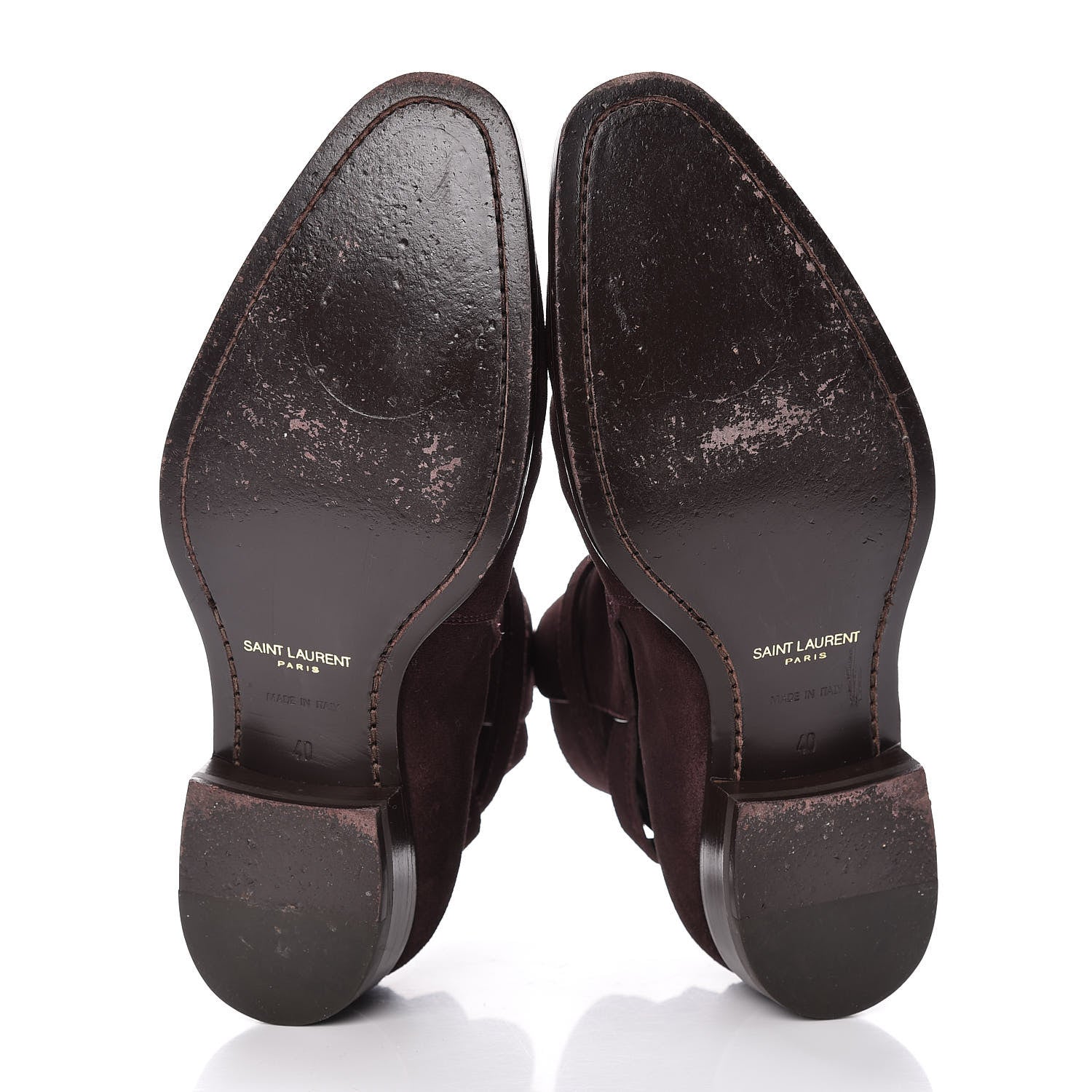 Saint Laurent Suede Soho Calfskin Ankle Boots 40 Deep Blood 5 of 25