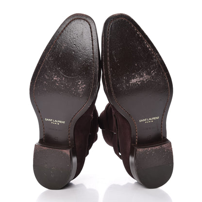 Saint Laurent Suede Soho Calfskin Ankle Boots 40 Deep Blood 5 of 25
