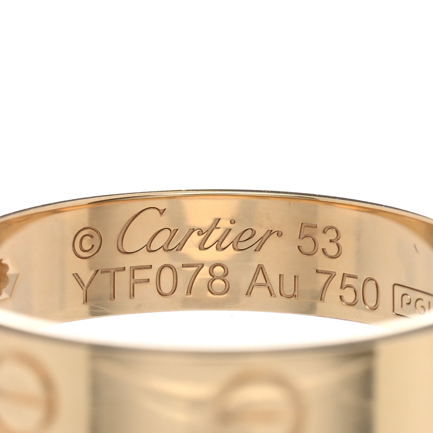 Cartier 18K Yellow Gold Diamond 4mm LOVE Wedding Band Ring 53 6.25 4 of 5